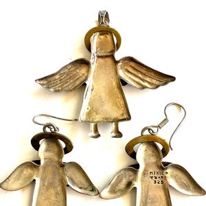 Gold and Silver Angel Earrings